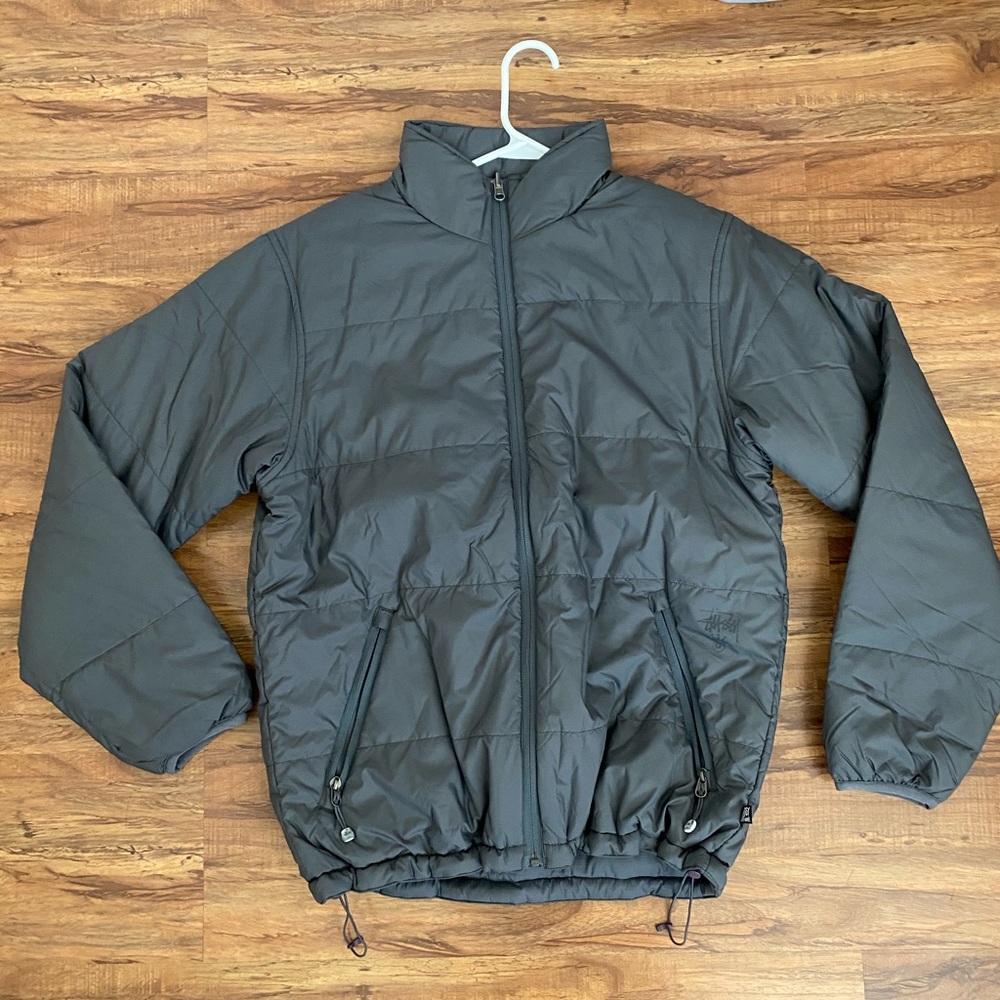 stussy reversible gray jacket